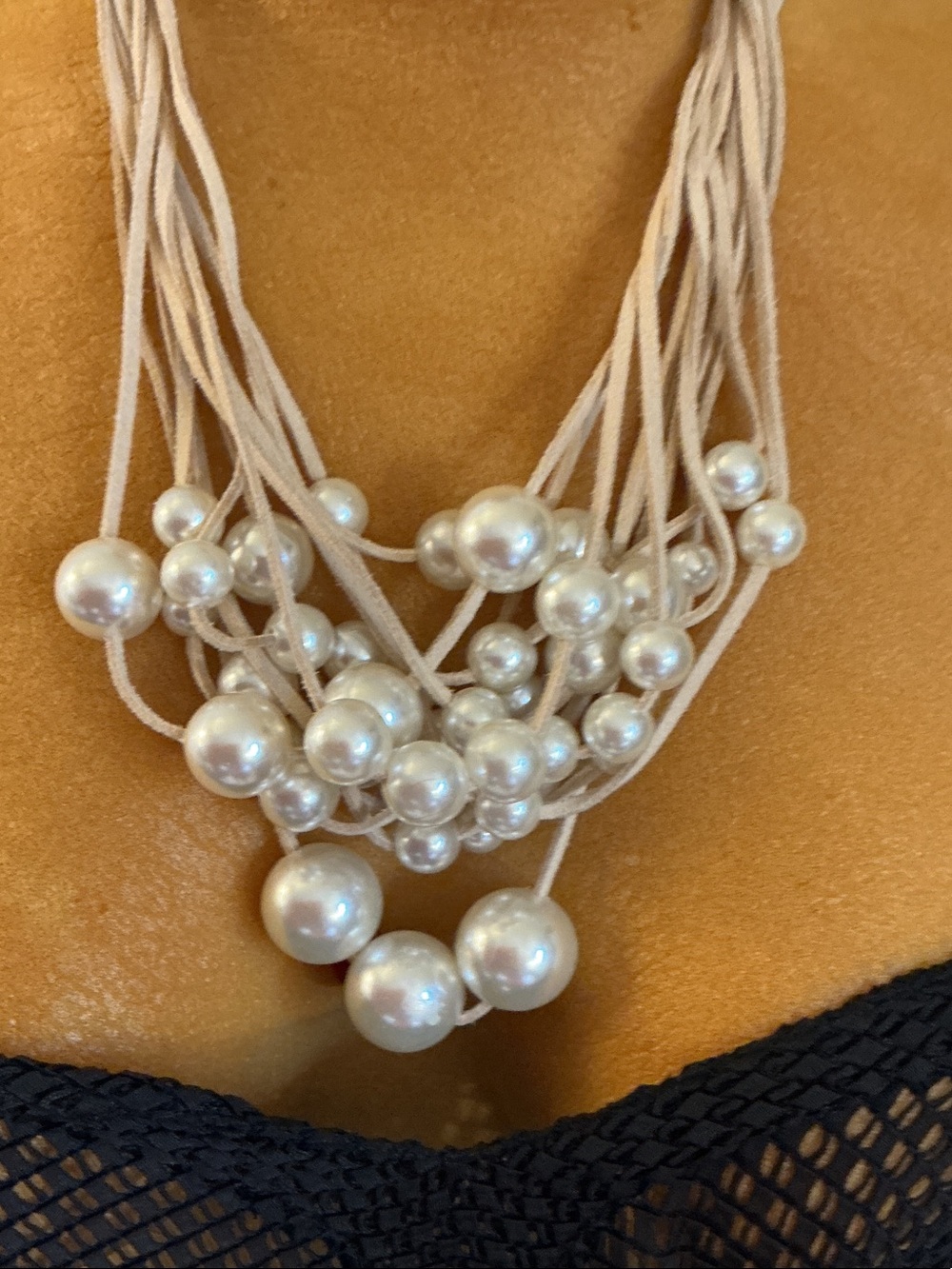 Multi-Strand Faux Pearl Necklace in White